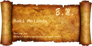 Baki Melinda névjegykártya