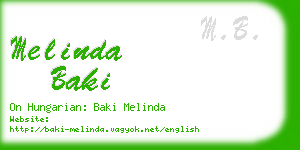 melinda baki business card